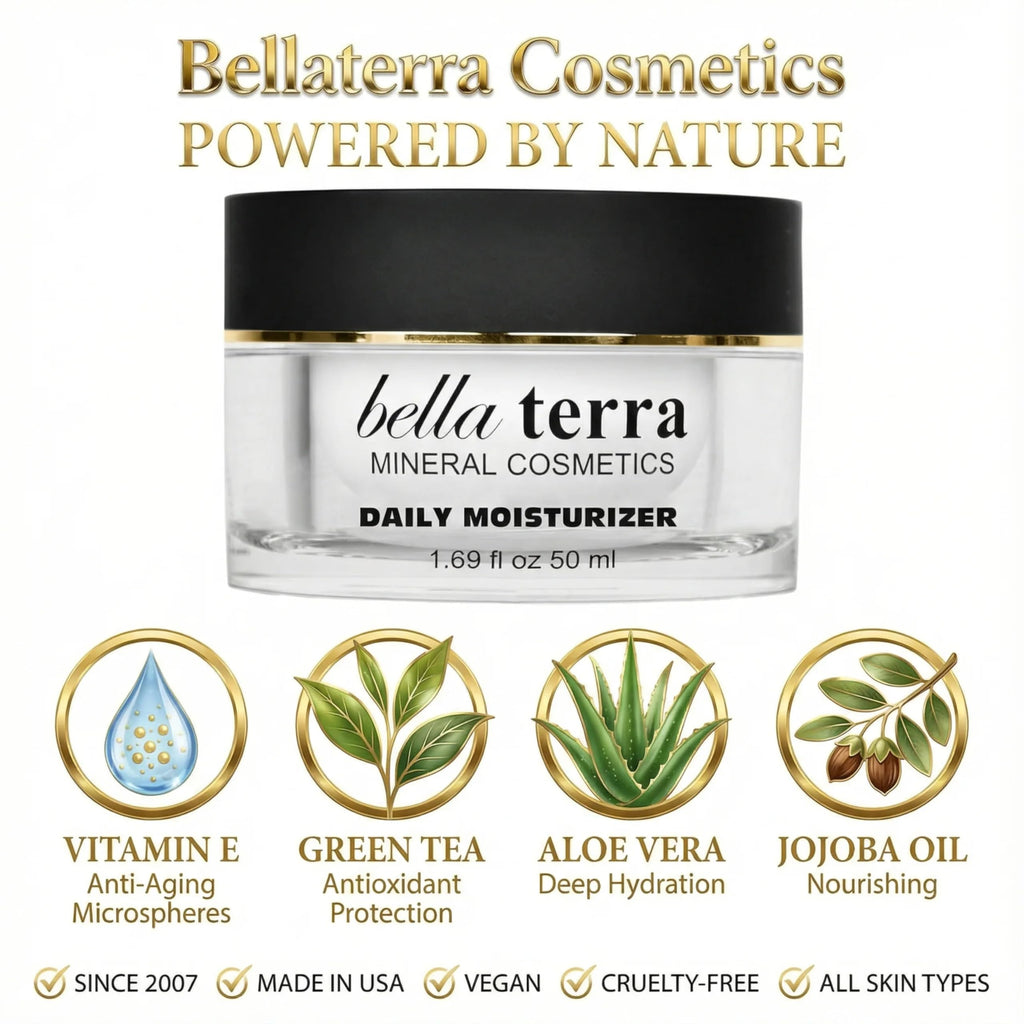 Bellaterra Cosmetics Daily Face Moisturizer – Aloe Vera, Green Tea, Vitamin E, Lightweight Hydration