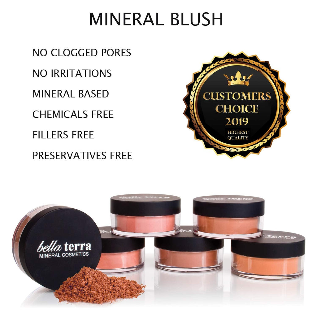 Bellaterra Cosmetics Mineral Loose Blush 9g – Buildable Color, Illuminating Finish