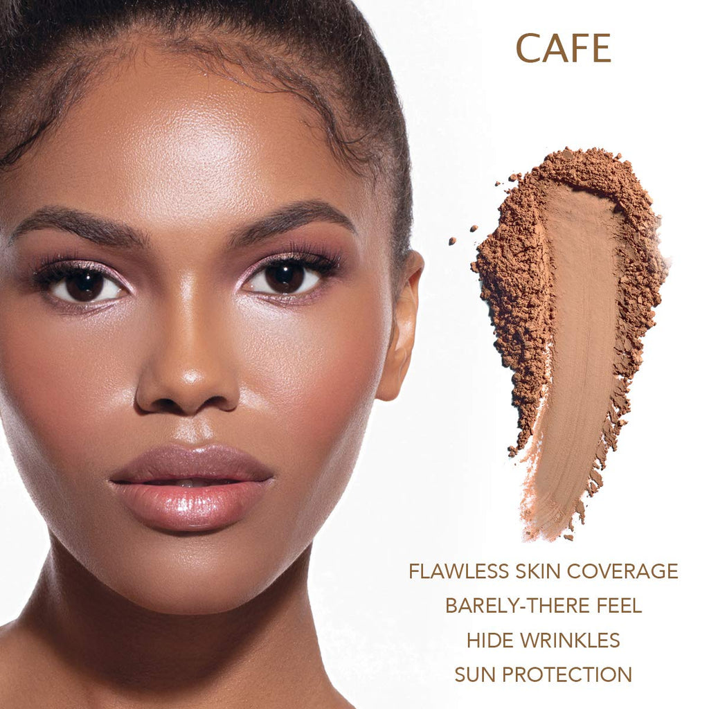 Bellaterra Cosmetics BellaTerra Mineral Powder Foundation Café – Deep Neutral Matte 9g