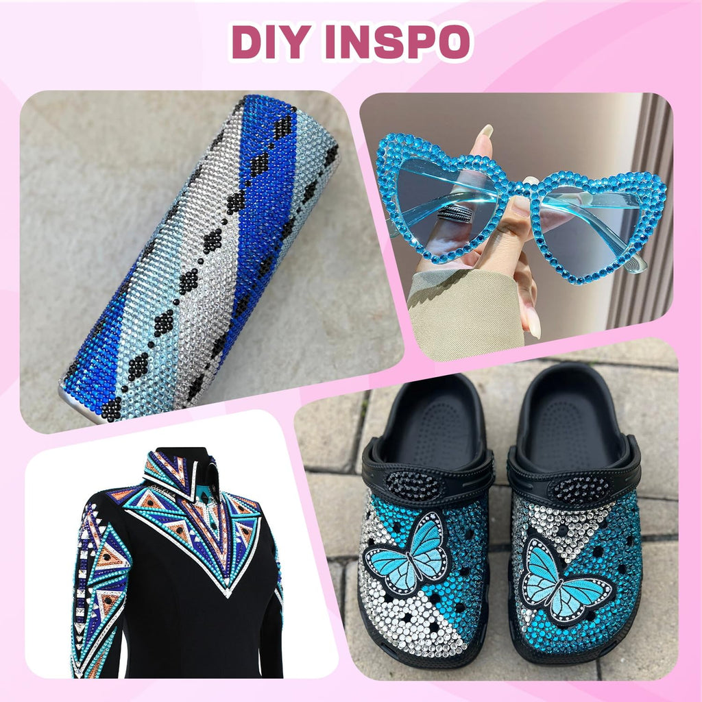 BELLEBOOST 20,000 Blue Resin Rhinestones Kit with 3 B7000 Glue for Crafting