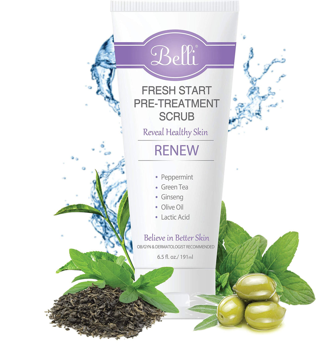 Belli Fresh Start Pre-Treatment Scrub | Gentle Exfoliating Cleanser for All Skin Types, 6.5 oz