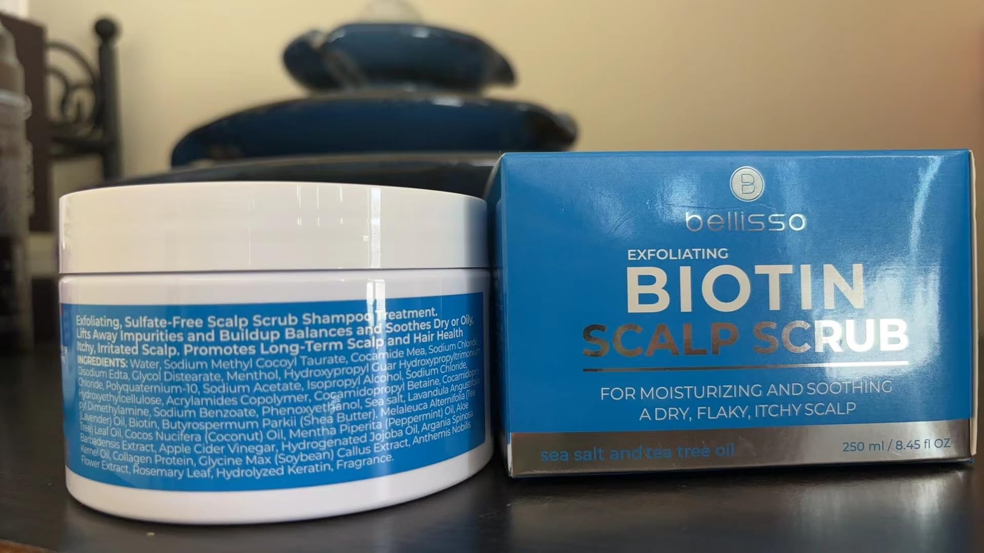 Bellisso Biotin Scalp Scrub - Exfoliate Dry Scalp & Build-Up
