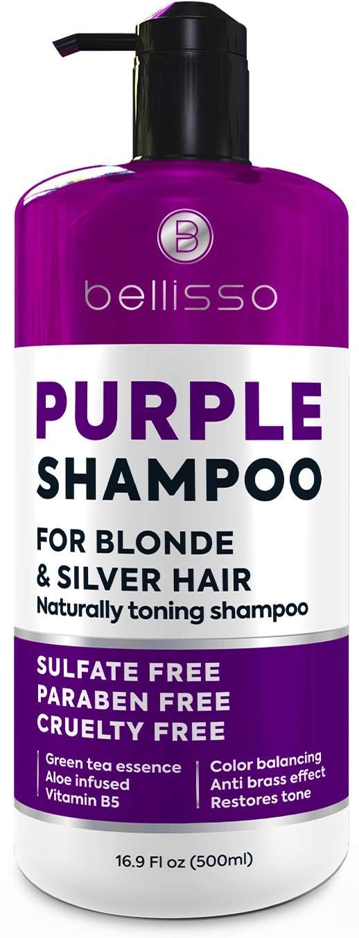 Bellisso Purple Shampoo – Toner for Blonde, Gray & White Hair | Sulfate & Paraben Free