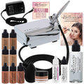 Belloccio Professional Beauty Airbrush System – 4 Tan Foundation Shades + Blush, Bronzer, Highlighter Kit