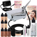 Belloccio Professional Airbrush Makeup System — Four 1/4 oz Foundation Shades + Primer, Blush, Bronzer & Highlighter Kit