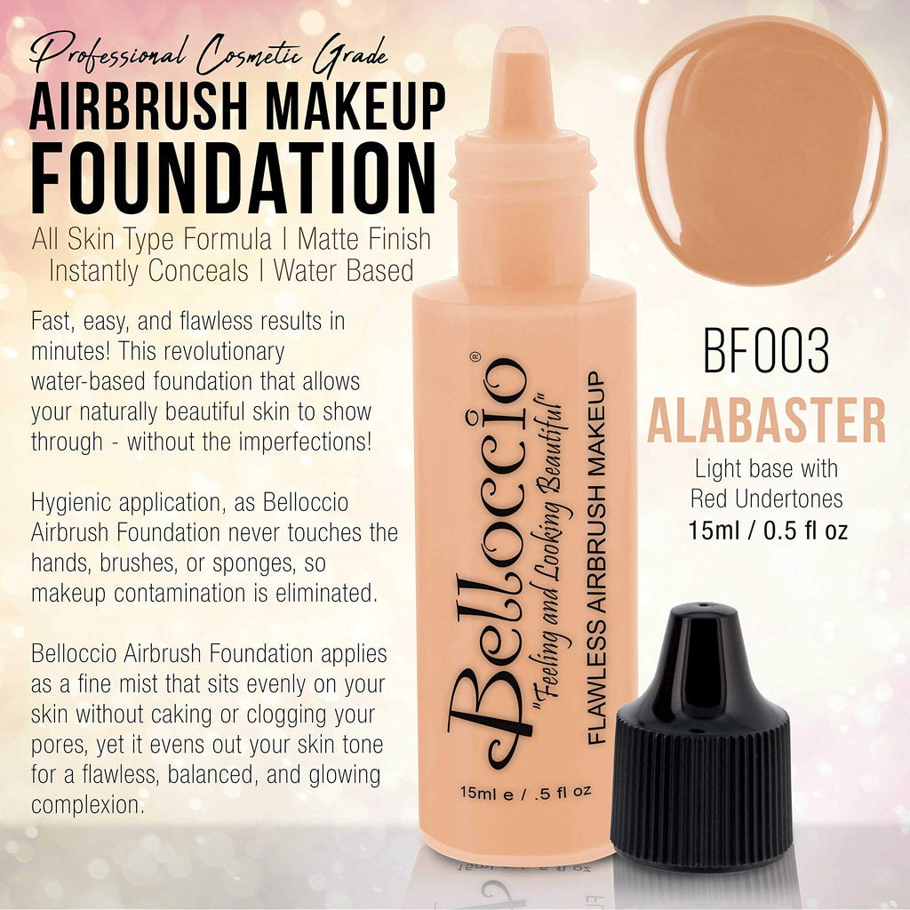 Belloccio Professional Airbrush Makeup Foundation – Alabaster (0.5 oz)