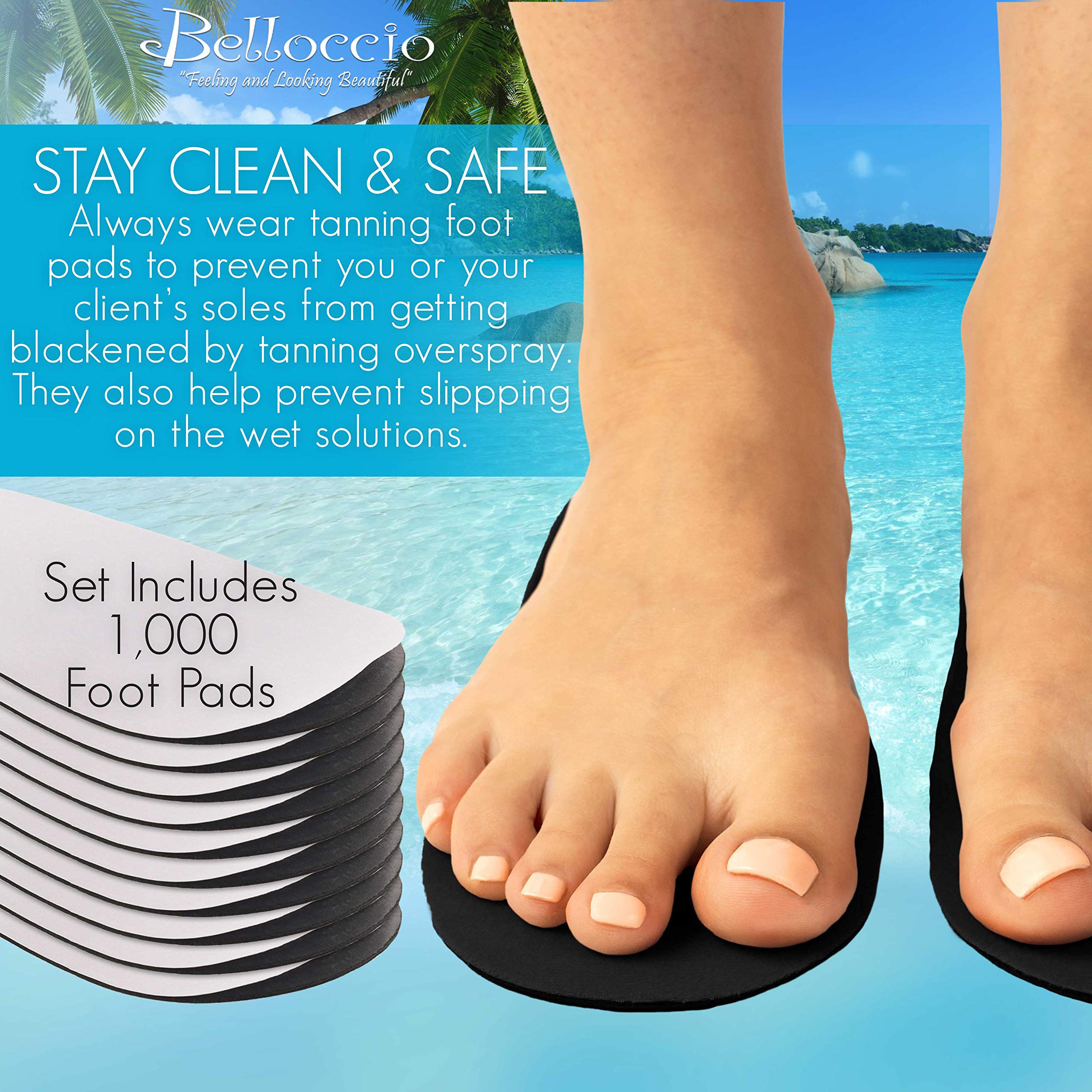 Belloccio Disposable Tanning Feet Pads – 500 Pairs (1000 Feet Total) for Sunless Tanning