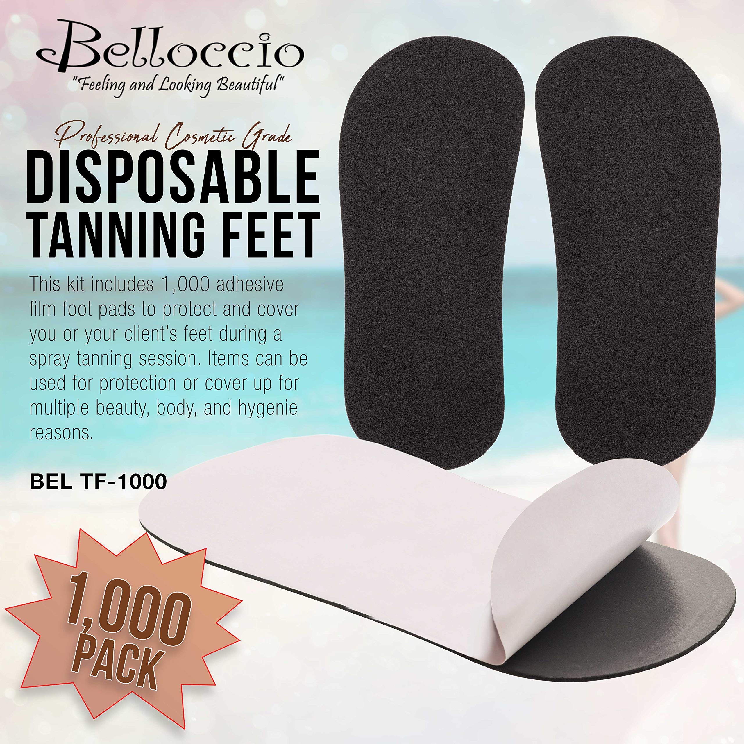 Belloccio Disposable Tanning Feet Pads – 500 Pairs (1000 Feet Total) for Sunless Tanning