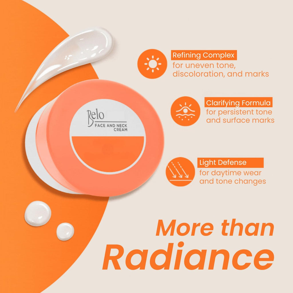 Belo Essentials Even Tone Face & Neck Cream – Radiance Moisturizer 50g x 3-Pack