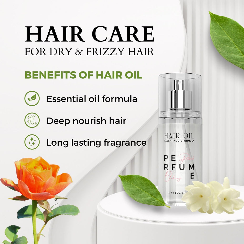 Benatu Hair Perfume Oil Peach Oolong & Argan Heat Protection Spray – Nourish, Smooth & Long-Lasting Fragrance (2.7 fl oz)