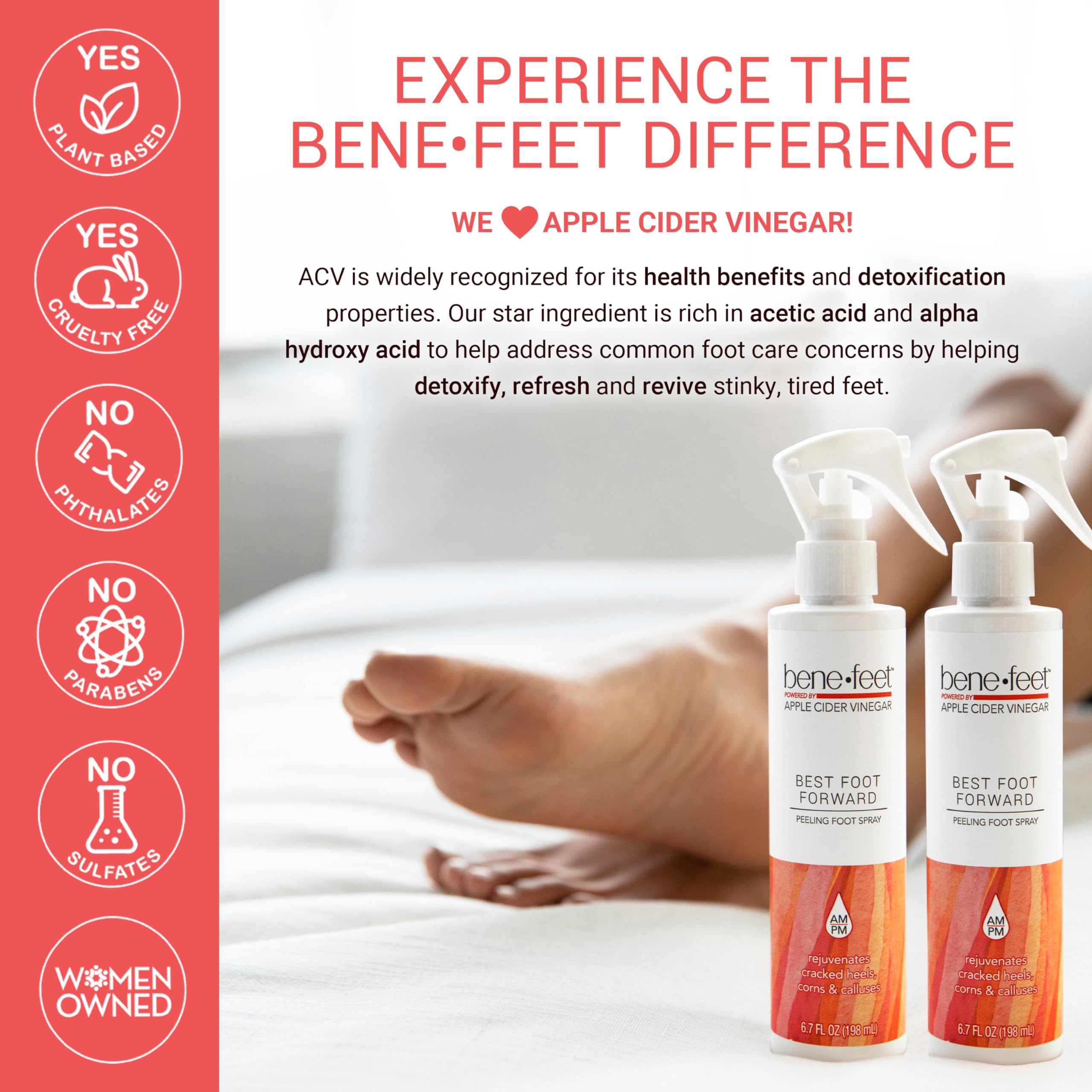 Benefeet Best Foot Forward Peeling Spray - 2 Pack for Smoother Feet
