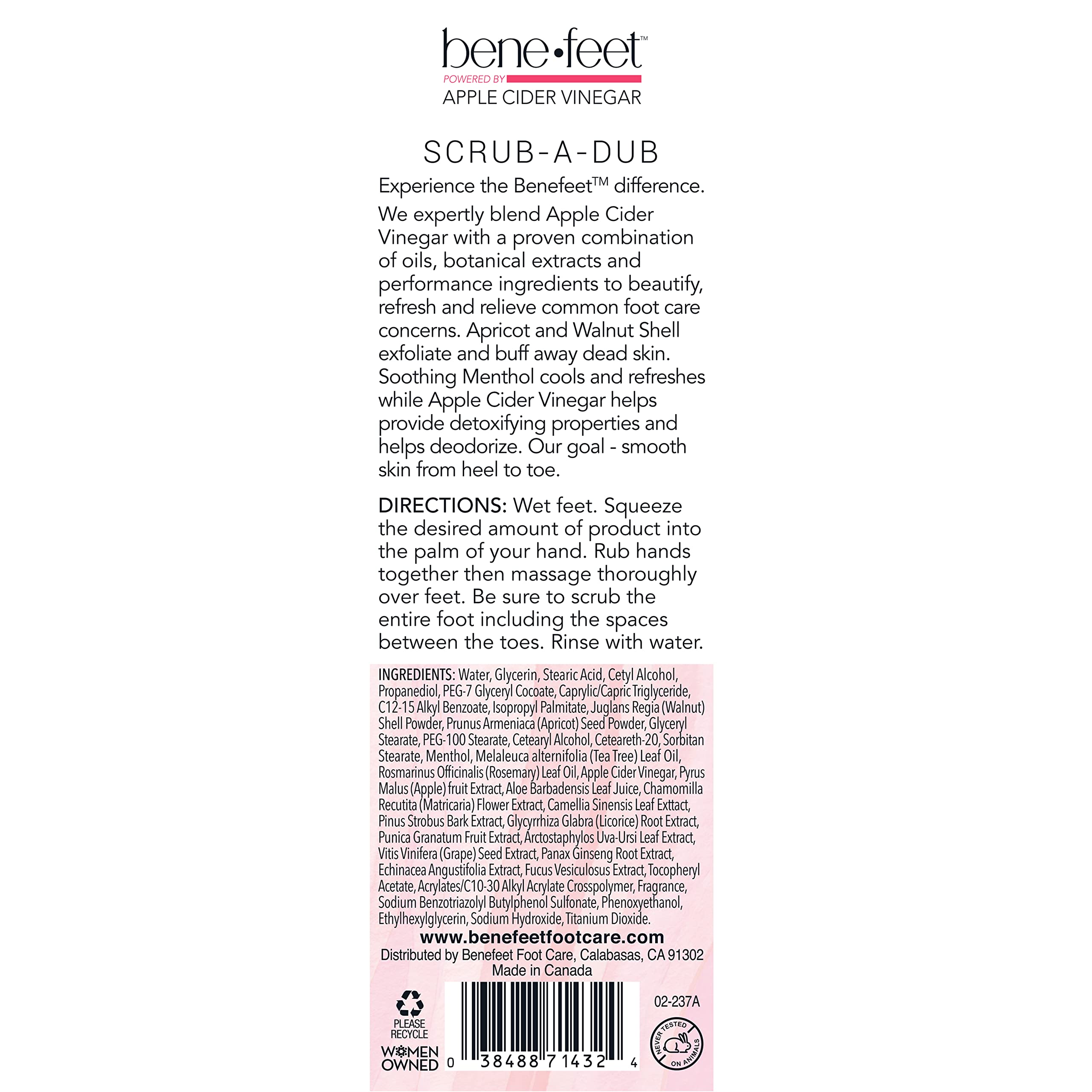 Benefeet Scrub-A-Dub Cooling Foot Scrub – 2 Pack for Exfoliation & Refresh