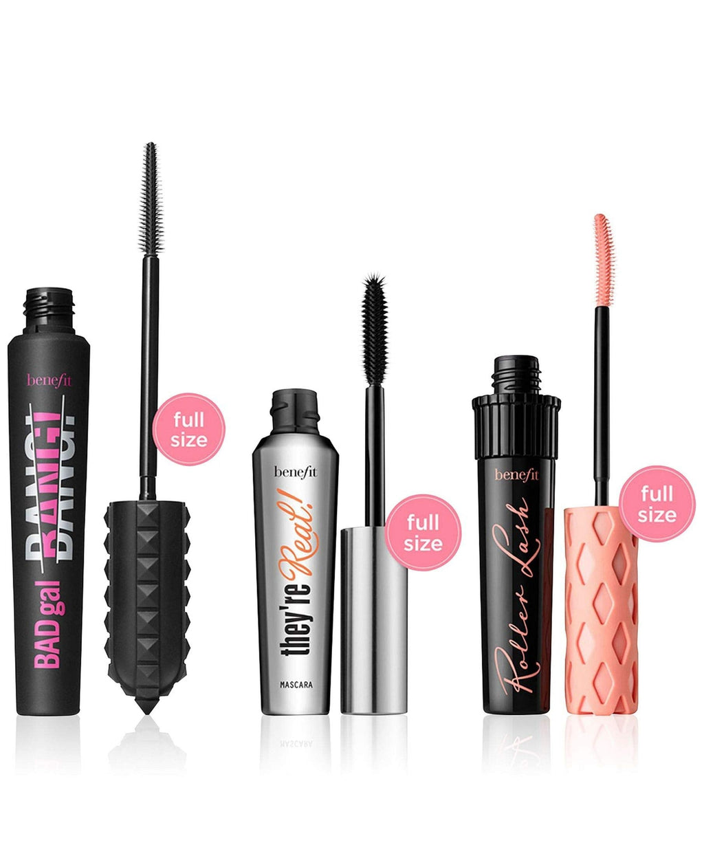 Benefit Cosmetics Mascara 3-Piece Full Size Set | They're Real, Bad Gal Bang & Roller Lash – $72 Value