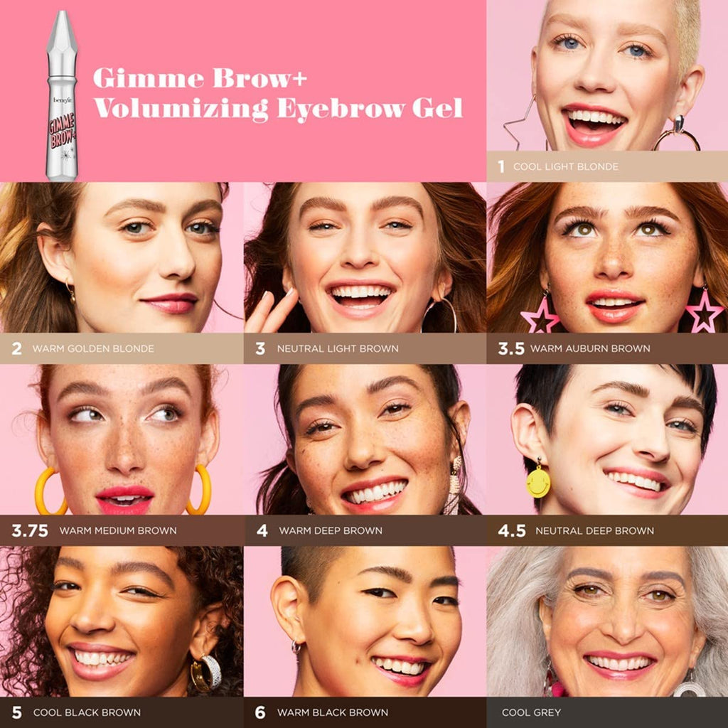 Benefit Gimme Brow+ Volumizing Fiber Gel — Shade 4 Medium Warm Deep Brown, 1 Count