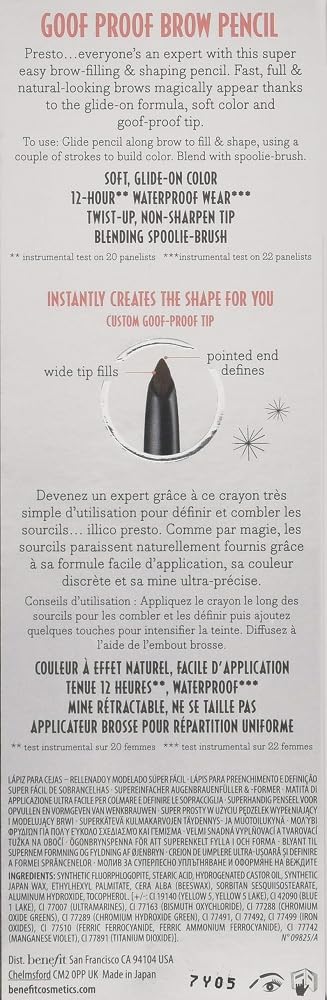 Benefit Goof Proof Brow Pencil Shade 04 Medium Brown | Easy Eyebrow Shaping & Filling