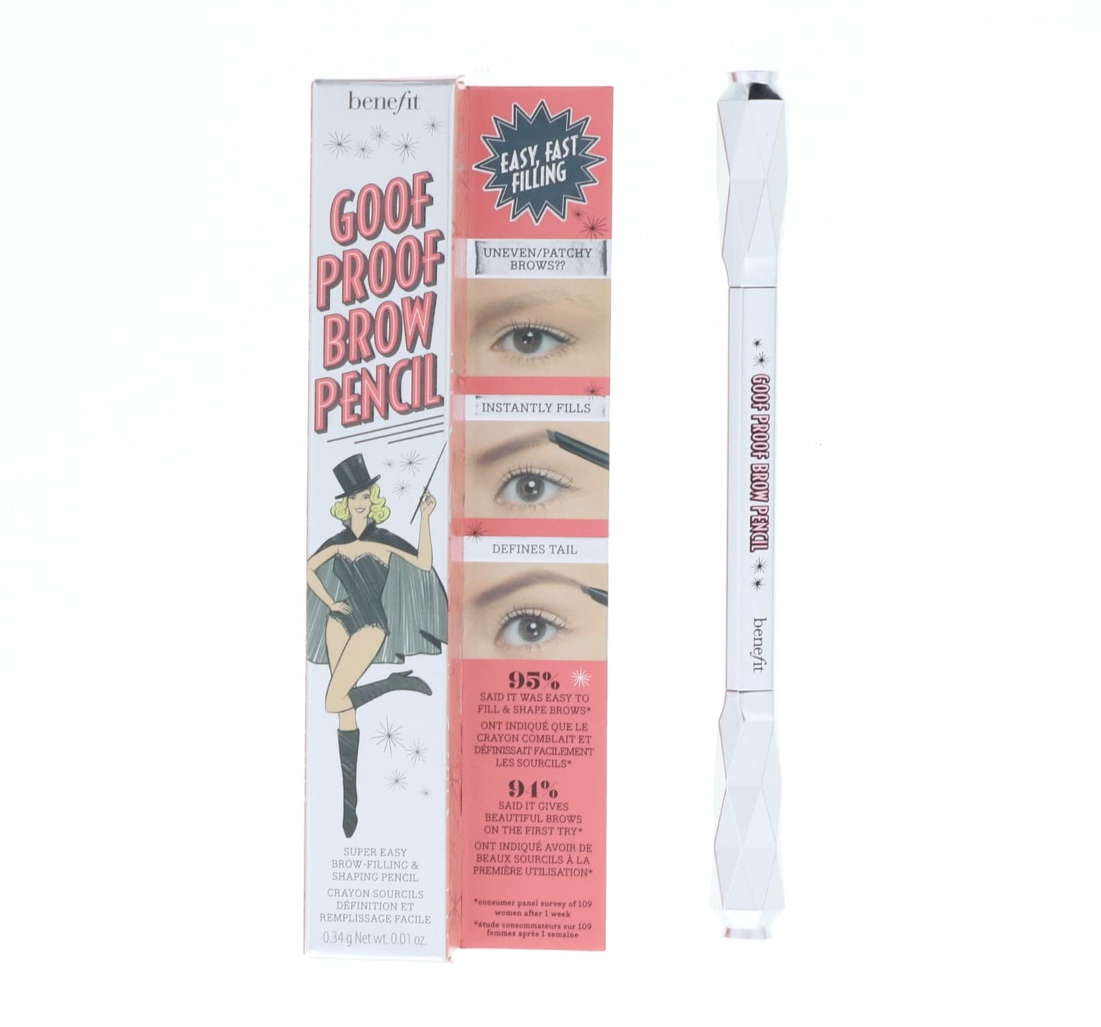 Benefit Goof Proof Brow Pencil DLX 0.01 oz — Shade 03 Medium | Easy Shape & Fill