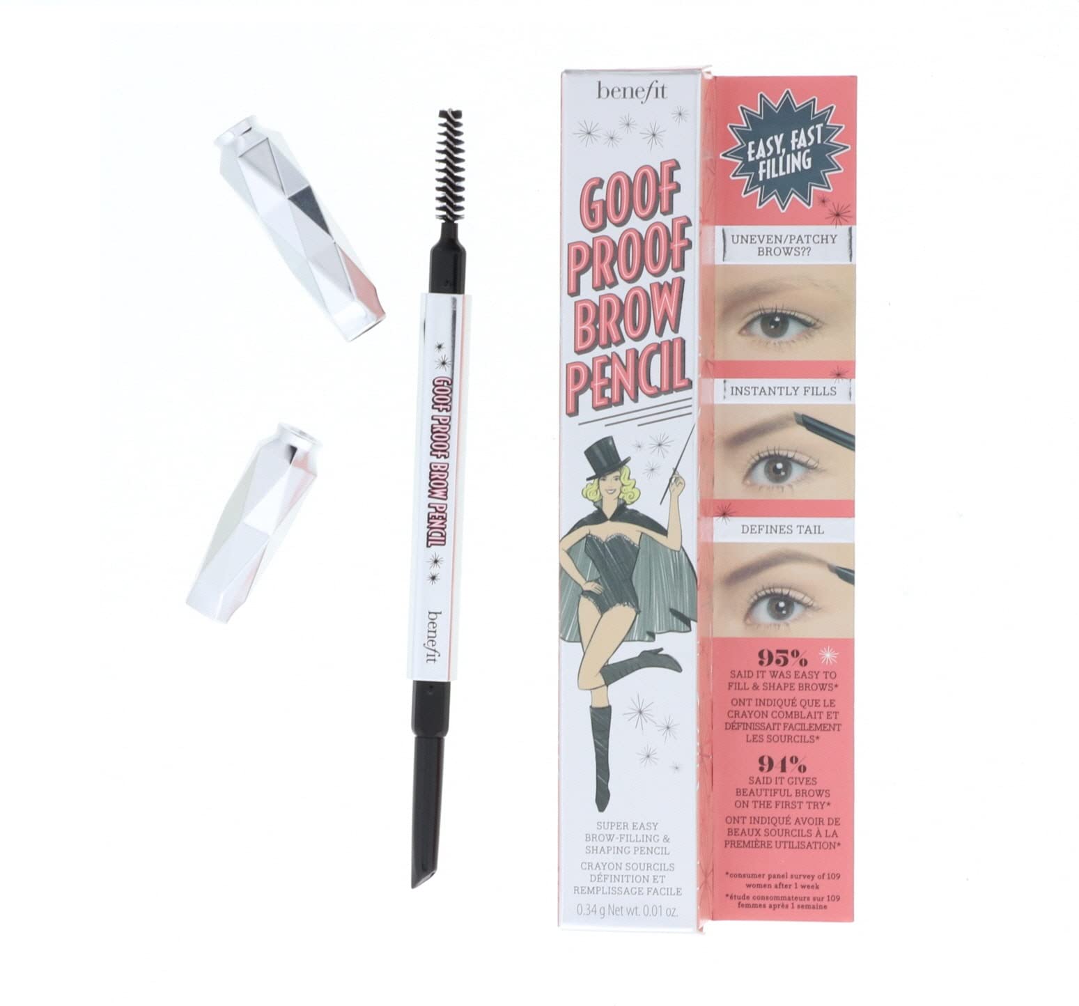 Benefit Goof Proof Brow Pencil DLX 0.01 oz — Shade 03 Medium | Easy Shape & Fill