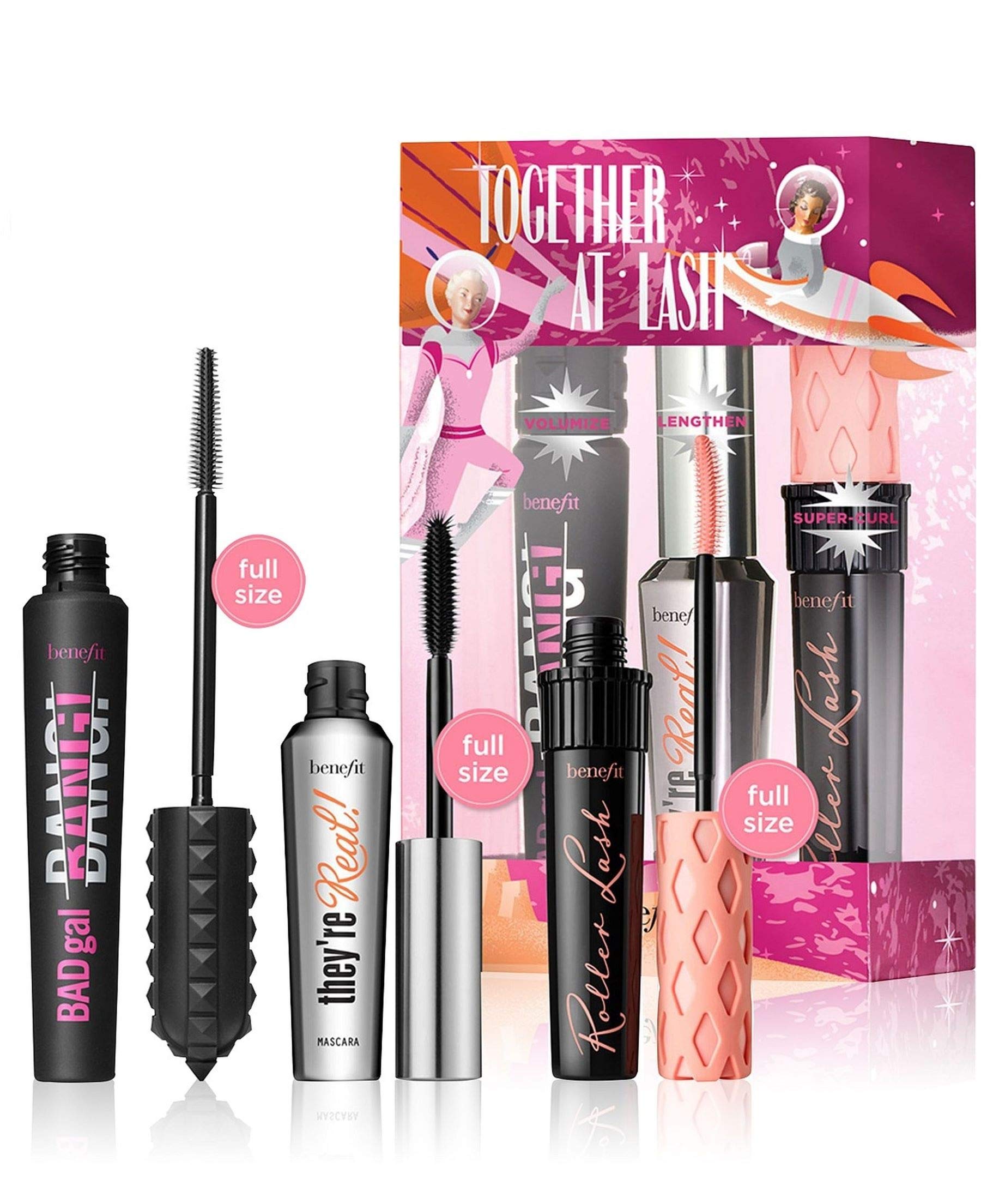 Benefit Cosmetics Mascara 3-Piece Full Size Set | They're Real, Bad Gal Bang & Roller Lash – $72 Value