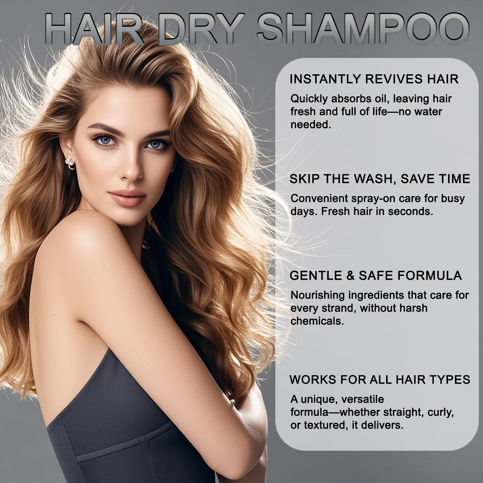 BENIX Dry Shampoo – Volumizing Spray for All Hair Types | Invisible Formula, No White Residue, 5 Oz