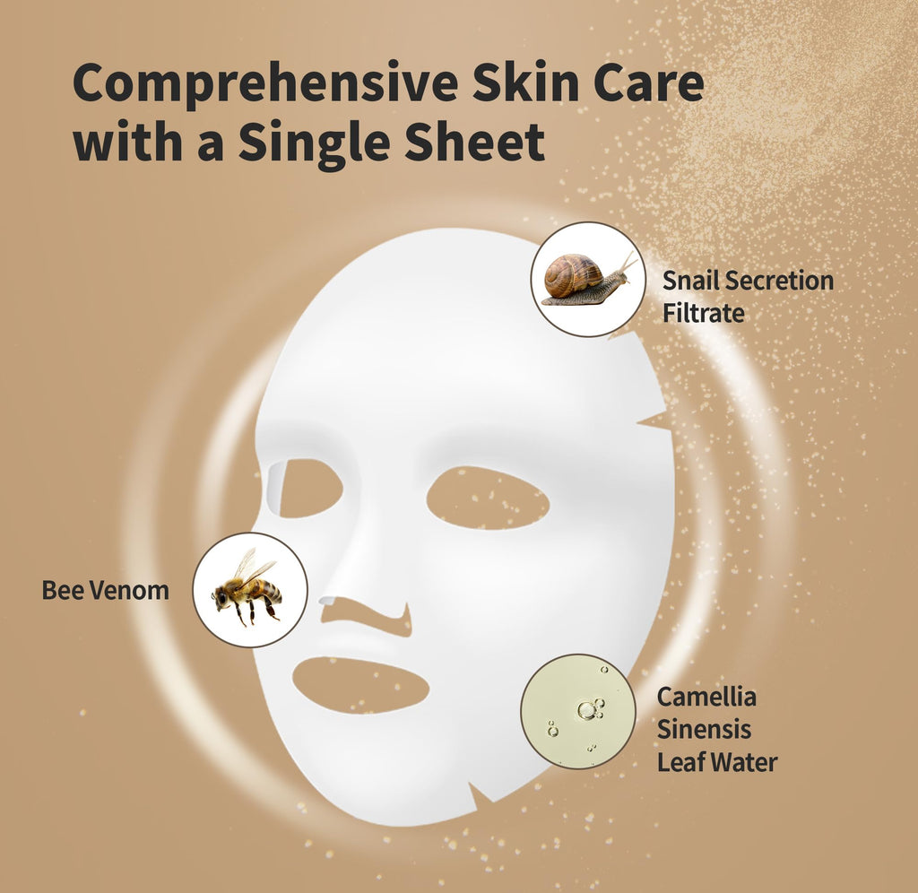 BENTON Snail Bee High Content Mask Pack (20g / 10 Sheets) – Hydrating & Soothing Facial Masks