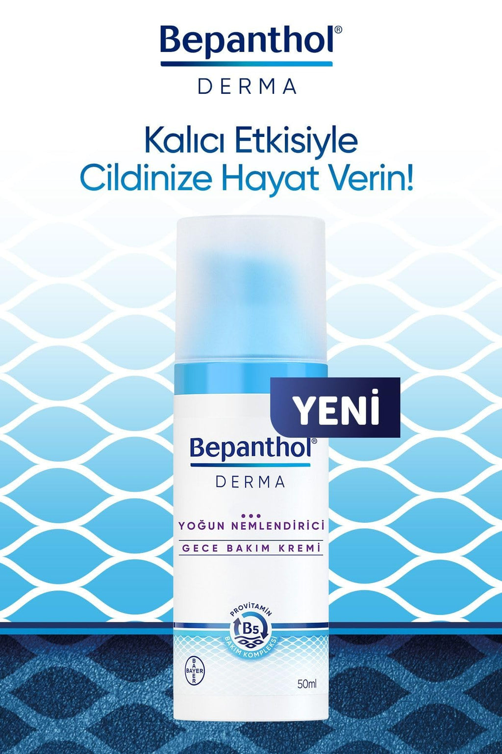 Bepanthol Derma Intensive Moisturizing Night Cream – 50 ml | Overnight Hydration