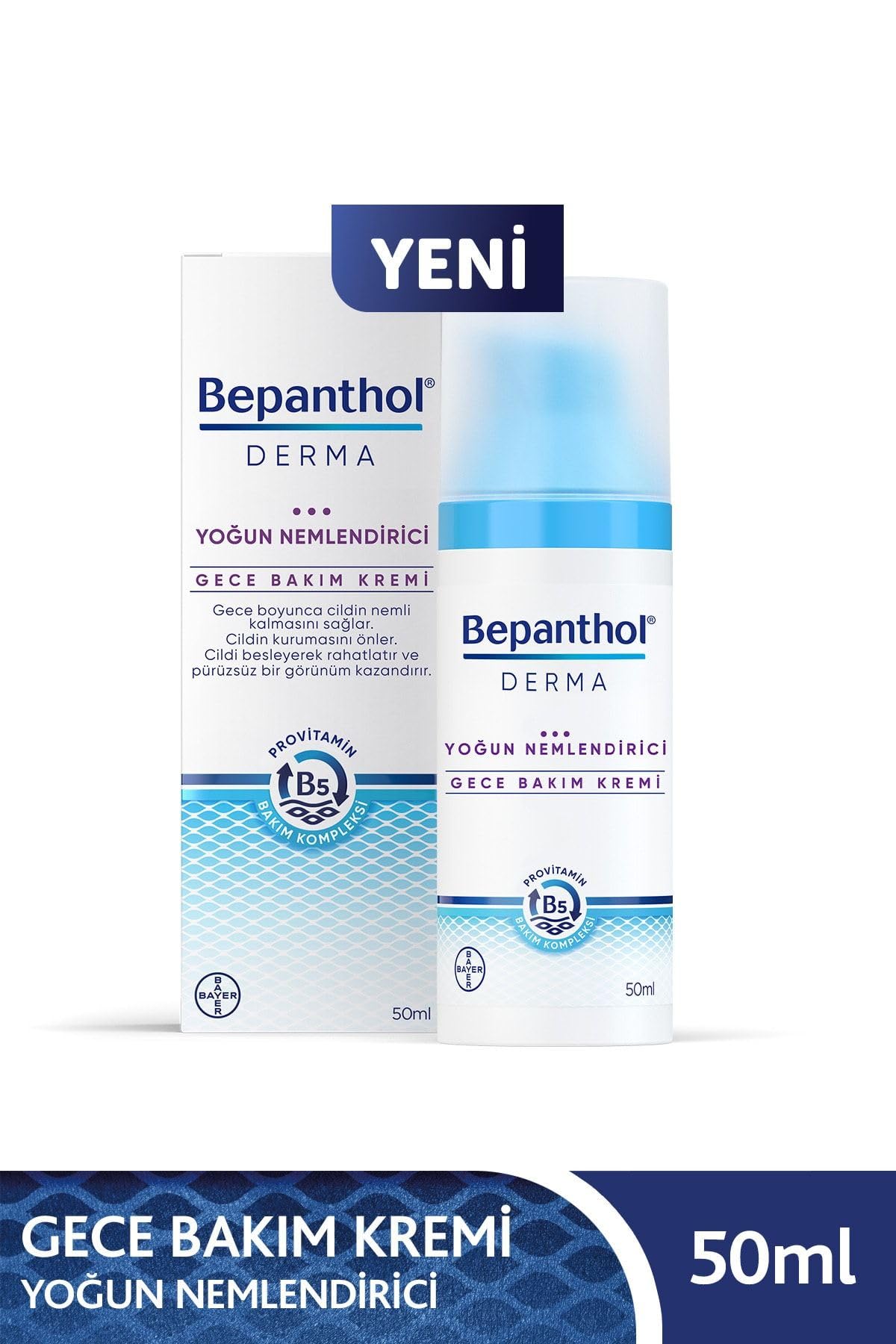 Bepanthol Derma Intensive Moisturizing Night Cream – 50 ml | Overnight Hydration