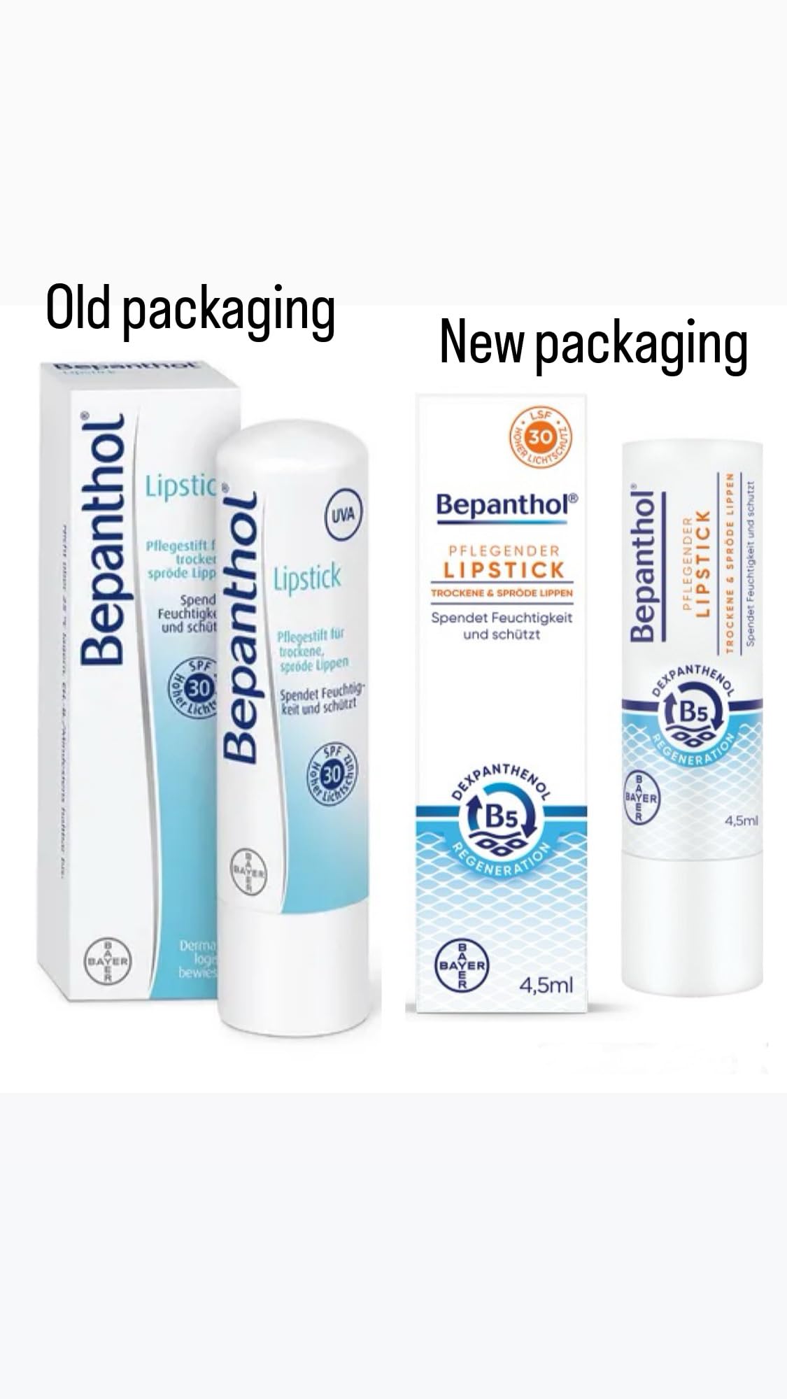 Bepanthol Lipstick with Dexpanthenol, SPF 30 & Vitamin E – Moisturizing Lip Care 4.5 g
