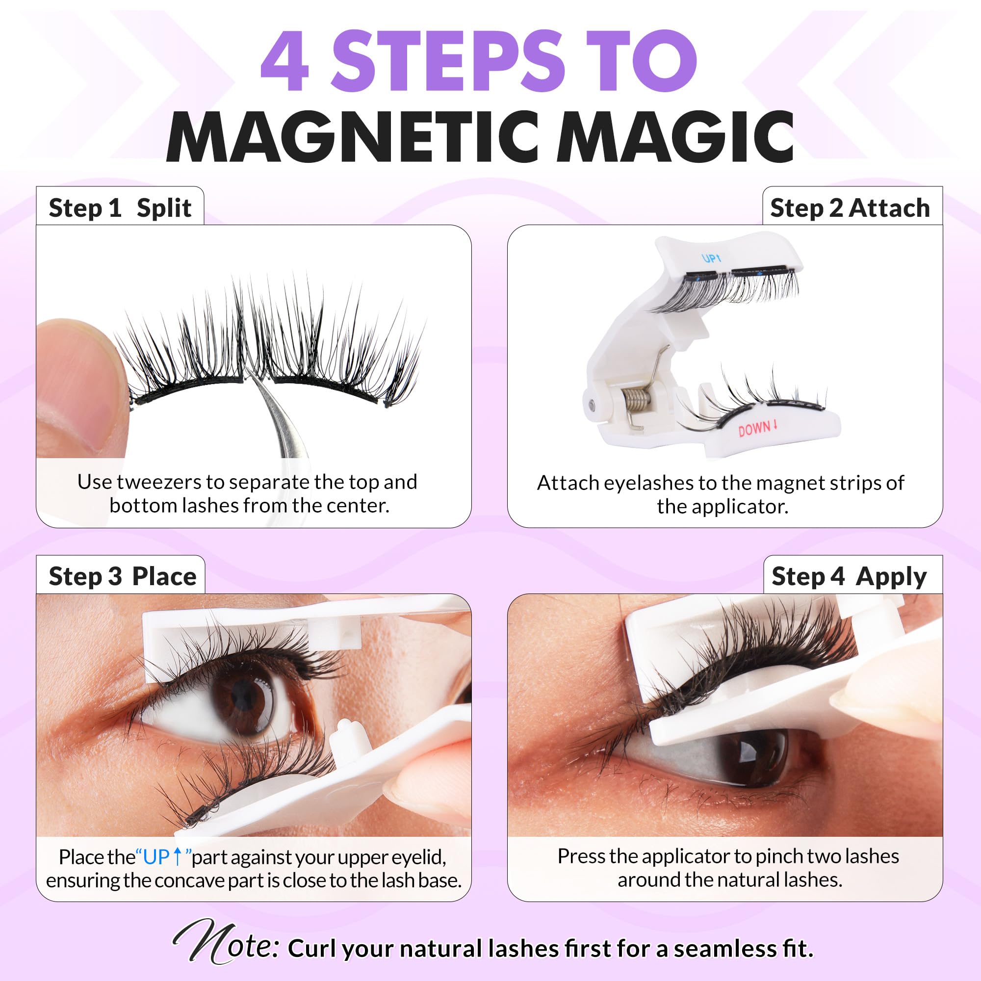 Bepholan CS100 Soft Magnetic Lashes – Glue-Free, Reusable with Applicator