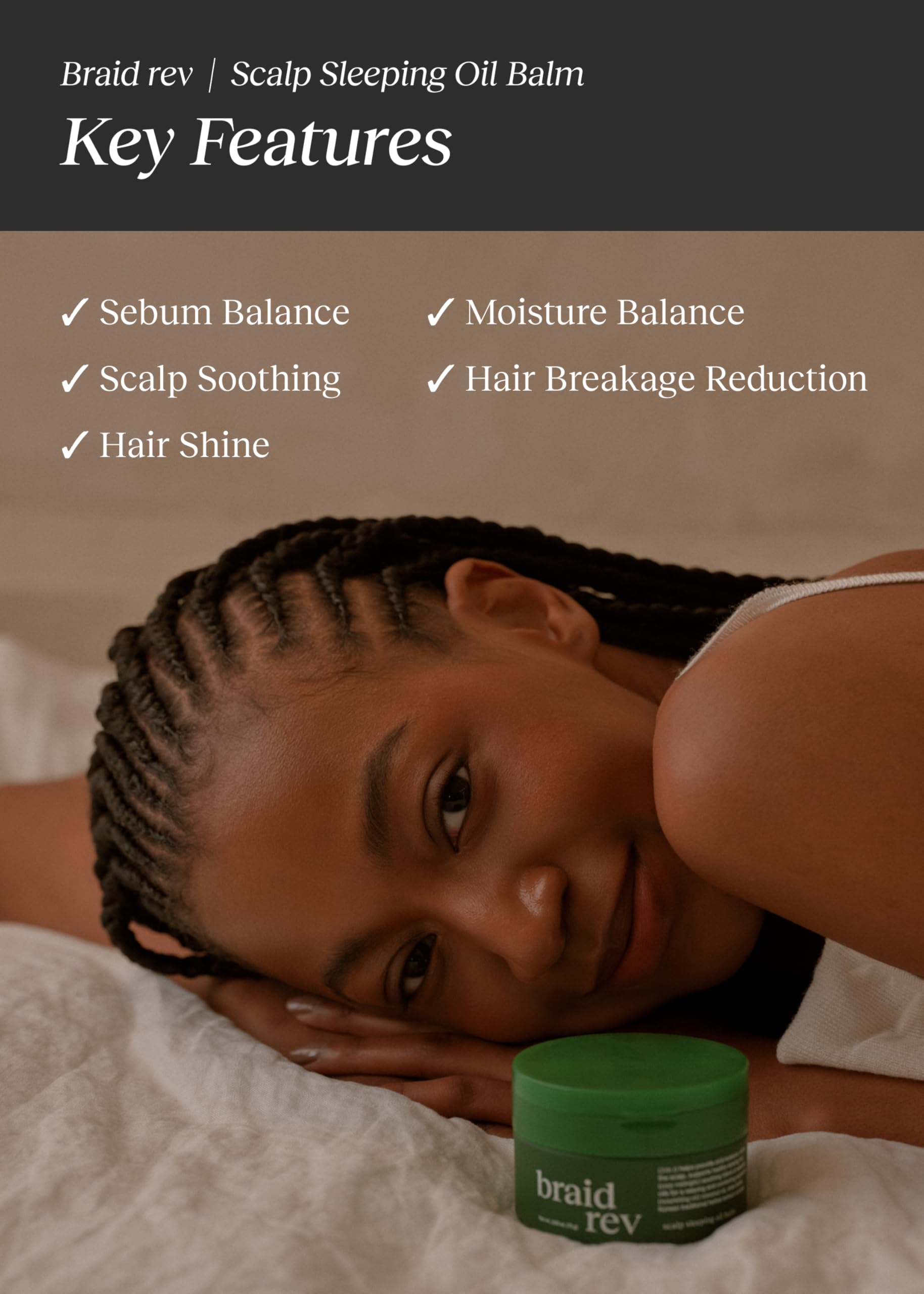Bephor Braid Rev Scalp Sleeping Oil Balm – 3-in-1 Korean Scalp Treatment | 2.65 oz