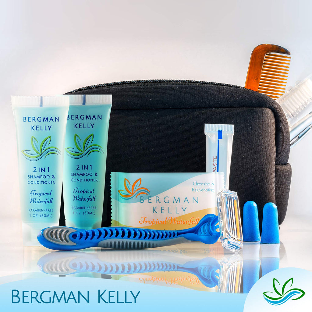 BERGMAN KELLY Rectangle Soap Bars & 2in1 Shampoo/Conditioner Set – Tropical Waterfall (100 pcs)