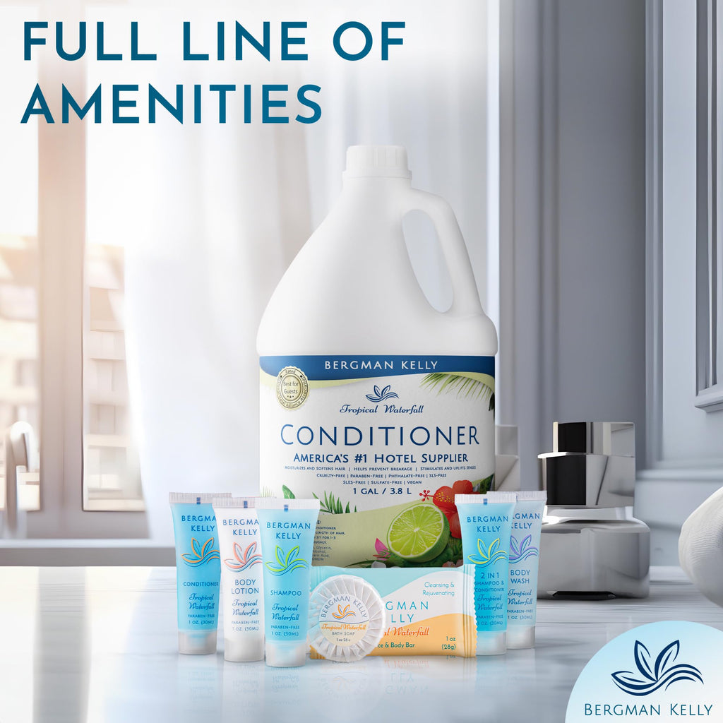 BERGMAN KELLY Conditioner Refill 128 fl oz – Tropical Waterfall Scent – Bulk Hotel Amenities
