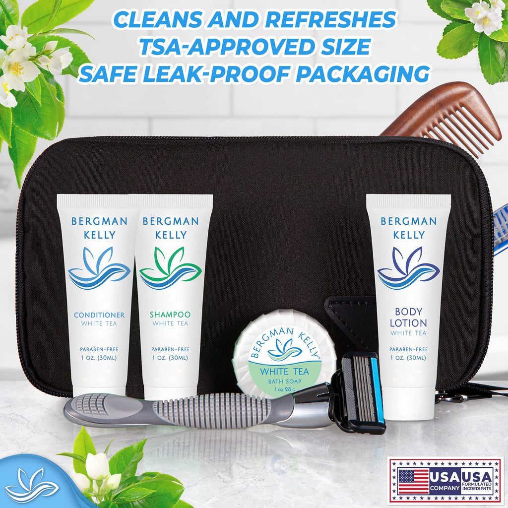 Bergman Kelly Hotel 2-in-1 Shampoo & Conditioner – 0.5 fl oz Travel Size, 200 Pack, White Tea
