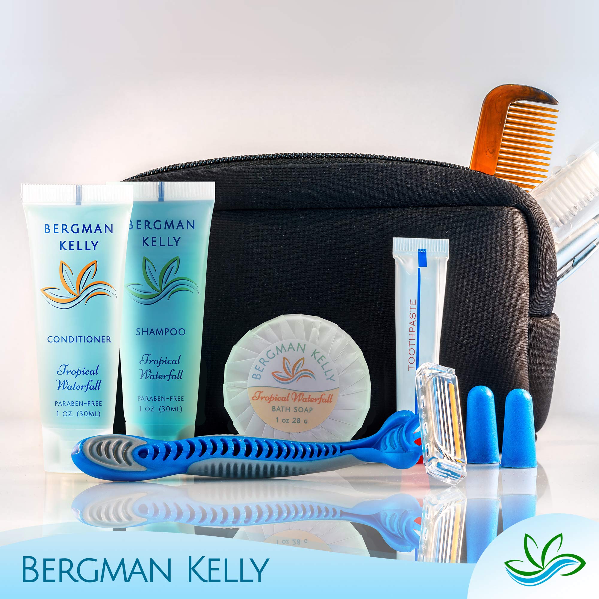 BERGMAN KELLY Travel Size Body Wash 1 oz – Tropical Waterfall, 200-Pack Hotel Bulk