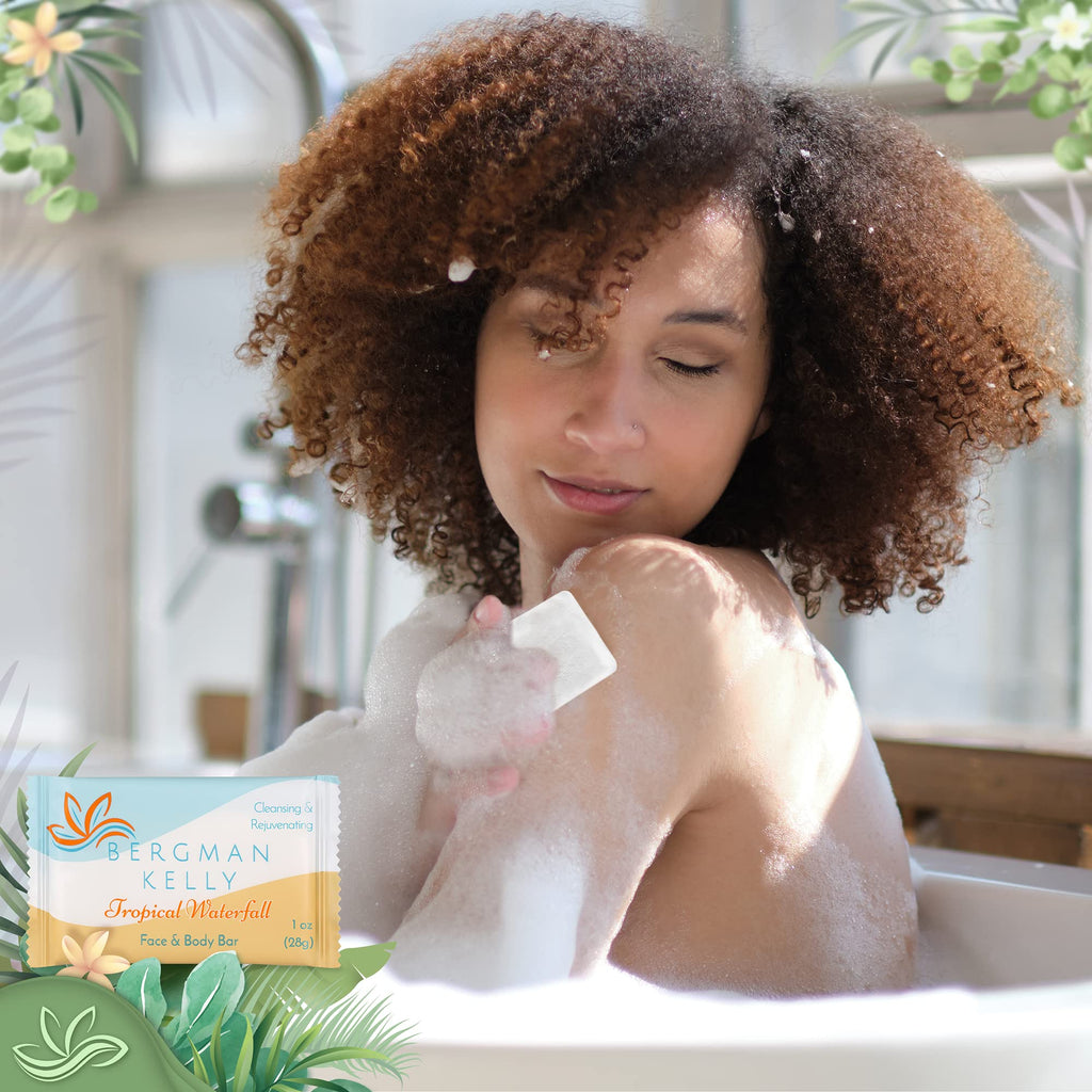 BERGMAN KELLY Rectangle Soap Bars & 2in1 Shampoo/Conditioner Set – Tropical Waterfall (100 pcs)