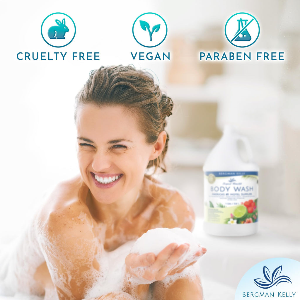 BERGMAN KELLY Refill Gallon Size Body Wash – Tropical Waterfall (128 oz) | Bulk Hotel Amenities