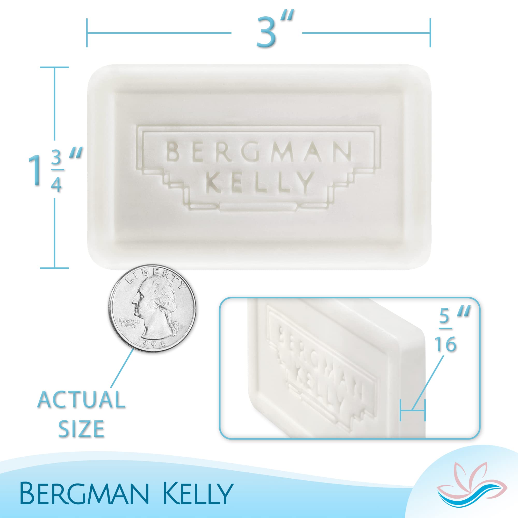 BERGMAN KELLY Hotel Soap Bars - Tropical Waterfall, 1 oz, 100 Count | Travel Size Luxury Bulk Amenities