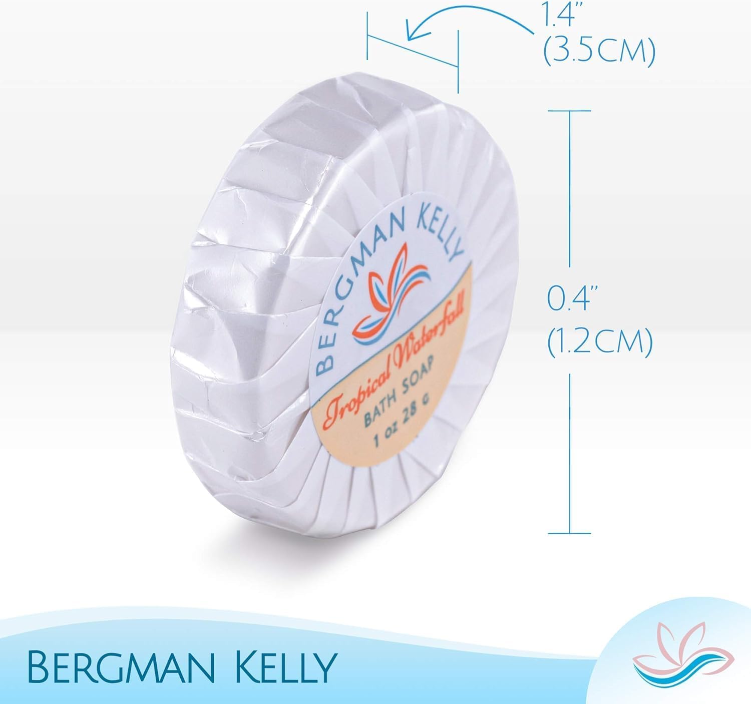BERGMAN KELLY Tropical Waterfall Hotel Soap Bars Bulk 100 Pack, 1 oz, Individually Wrapped