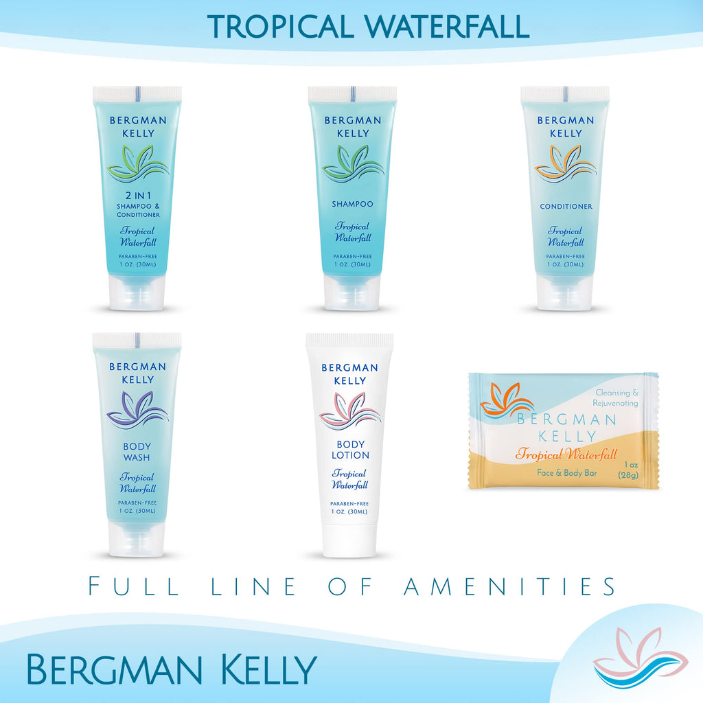BERGMAN KELLY Hotel Soap Bars - Tropical Waterfall, 1 oz, 100 Count | Travel Size Luxury Bulk Amenities