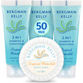 BERGMAN KELLY Round Soap Bars & 2-in-1 Shampoo & Conditioner Set – Tropical Waterfall, 100-Piece Hotel Amenities