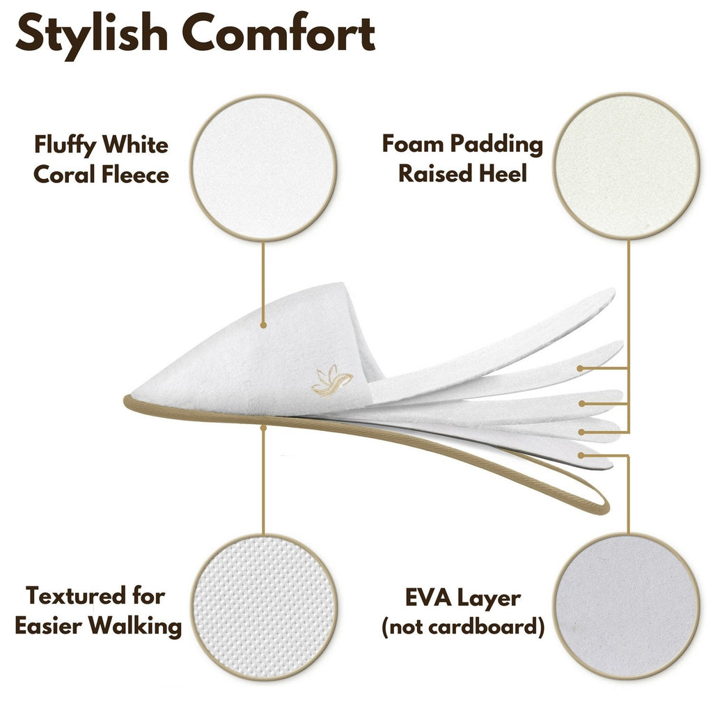 BERGMAN KELLY Spa Slippers - Disposable Indoor Slippers for Hotels, Travel & Home