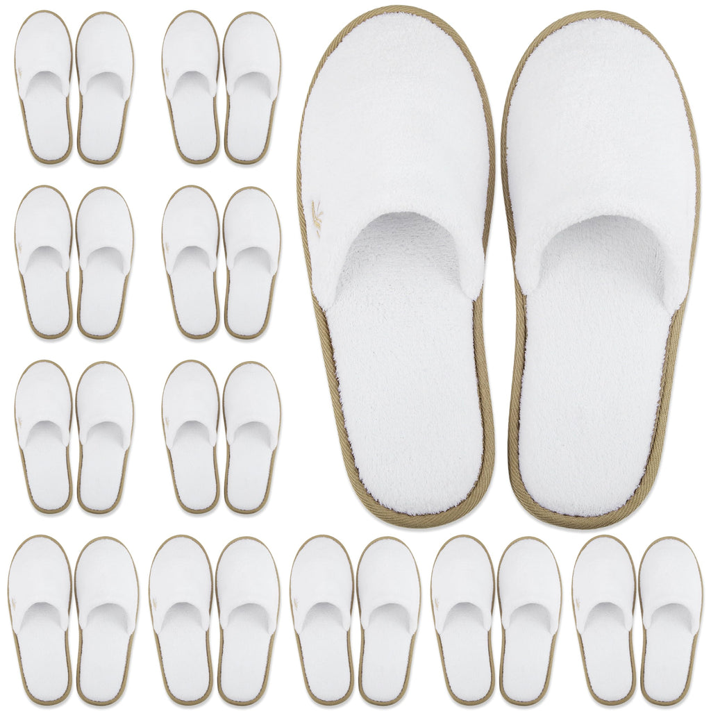 BERGMAN KELLY Spa Slippers - Disposable Indoor Slippers for Hotels, Travel & Home