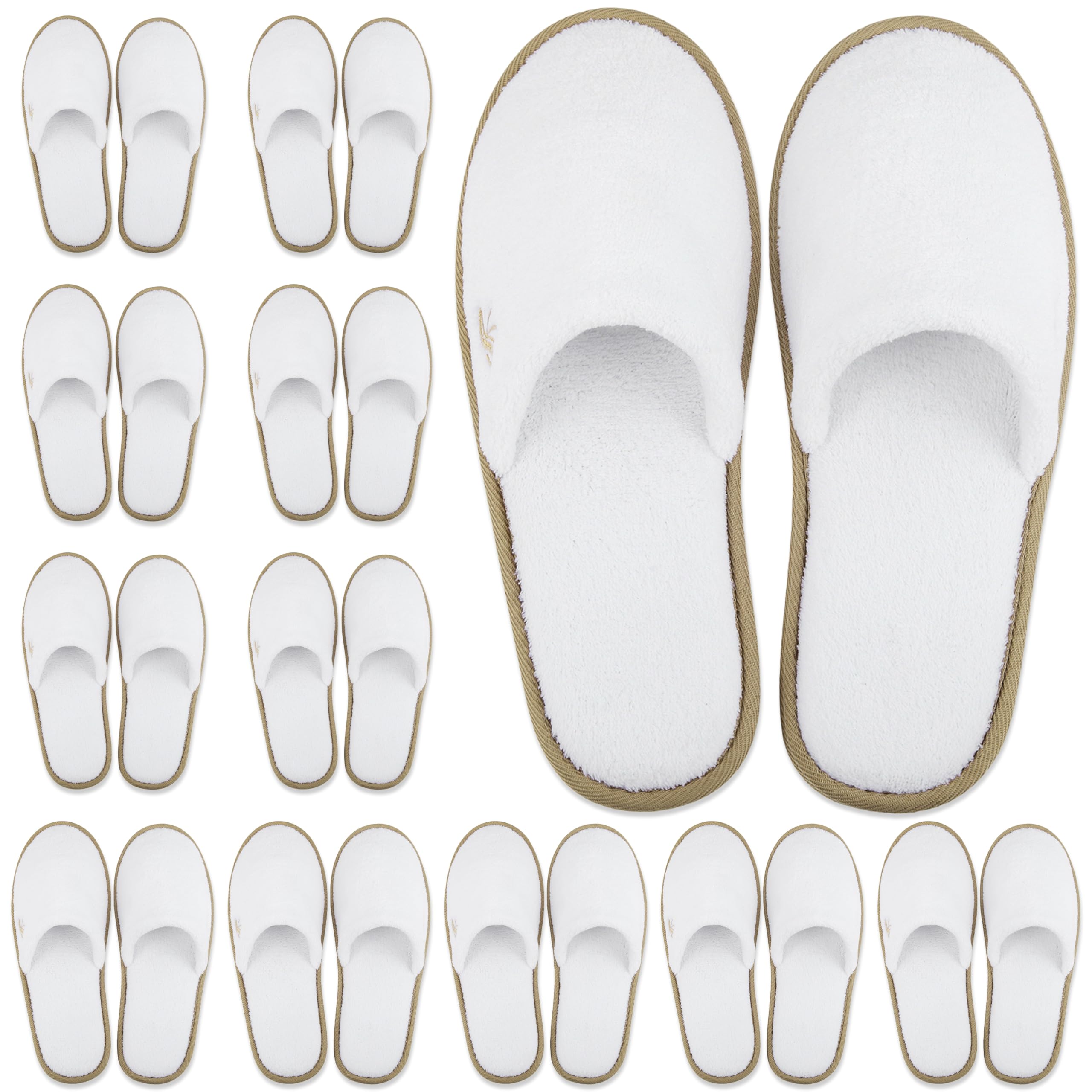 BERGMAN KELLY Spa Slippers - Disposable Indoor Slippers for Hotels, Travel & Home