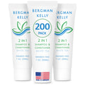 BERGMAN KELLY Travel Size 2-in-1 Shampoo & Conditioner – 200 Pack, 1 fl oz, White Tea
