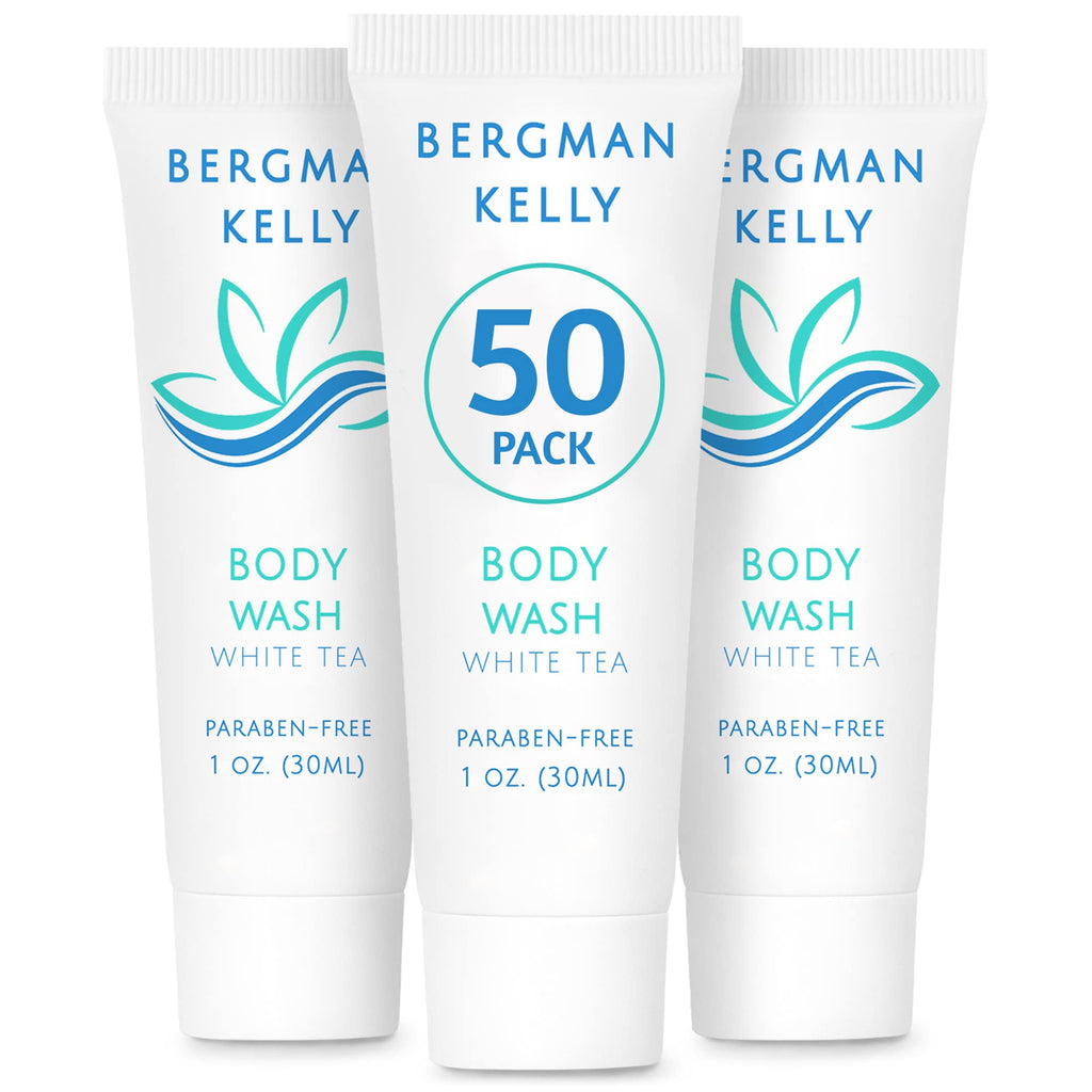 BERGMAN KELLY Travel Size Body Wash – 1 oz, 50-Pack, White Tea