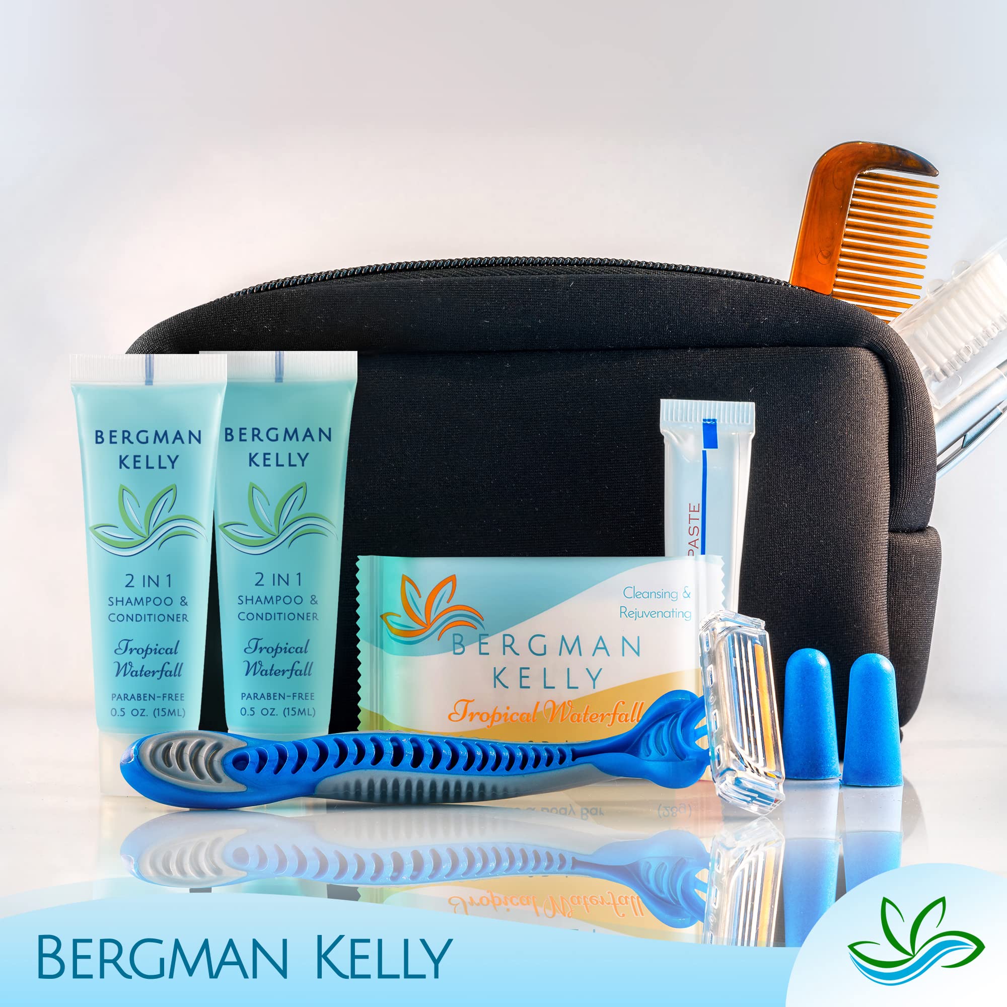 Bergman Kelly Travel Size 2-in-1 Shampoo & Conditioner - 0.5 fl oz, 200 Pack, Tropical Waterfall