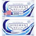BERGMAN KELLY Hotel Soap Bars – White Tea Scent, 0.5 oz, 200 Pack | Travel-Size Bulk Amenities
