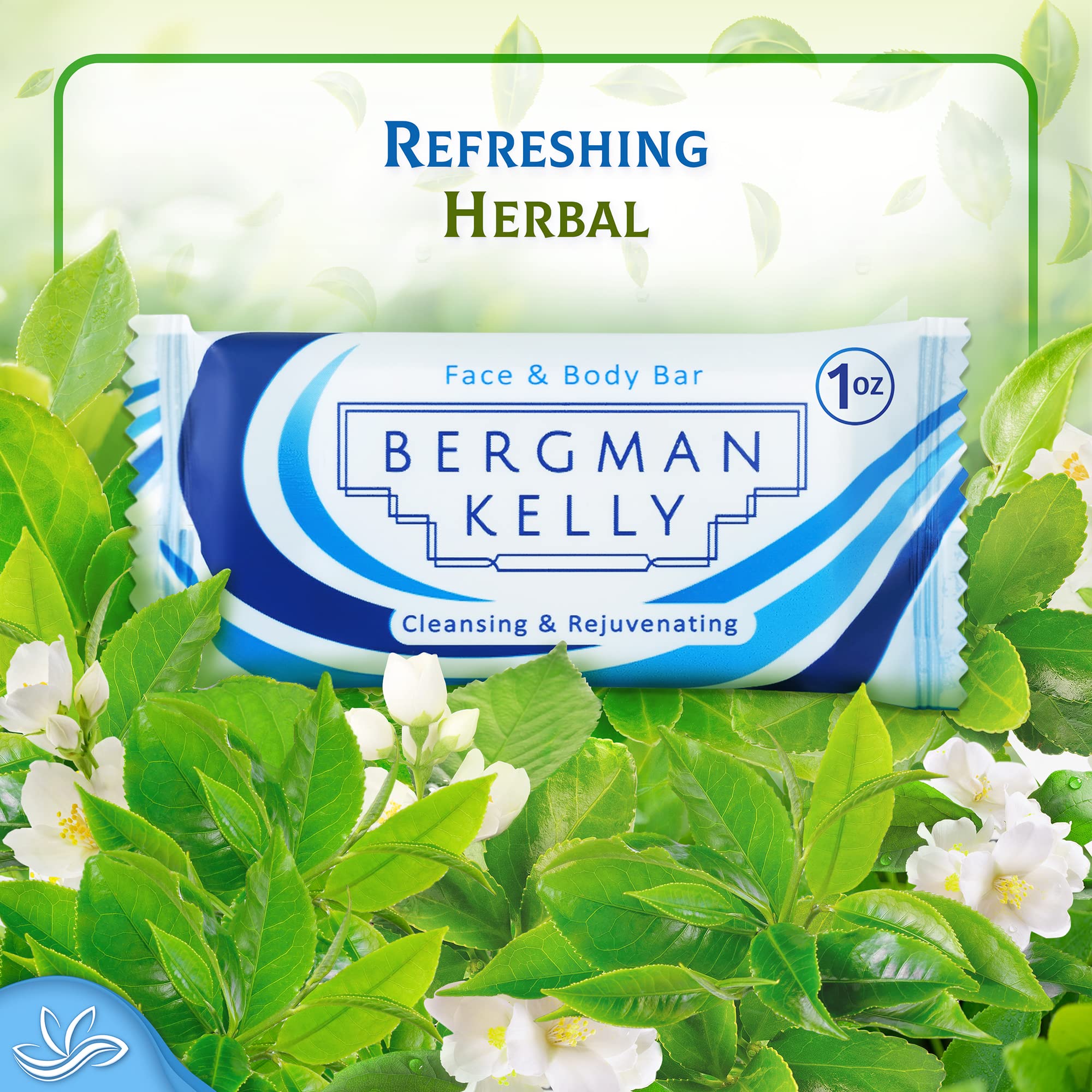 BERGMAN KELLY Hotel Toiletries Bundle – White Tea 1 oz, 200-Piece Bulk 4-Piece Set