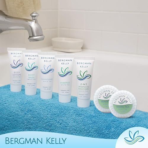 BERGMAN KELLY White Tea Hotel Soap Bars, 1 oz, 100 Pack – Travel Size Bulk Amenities