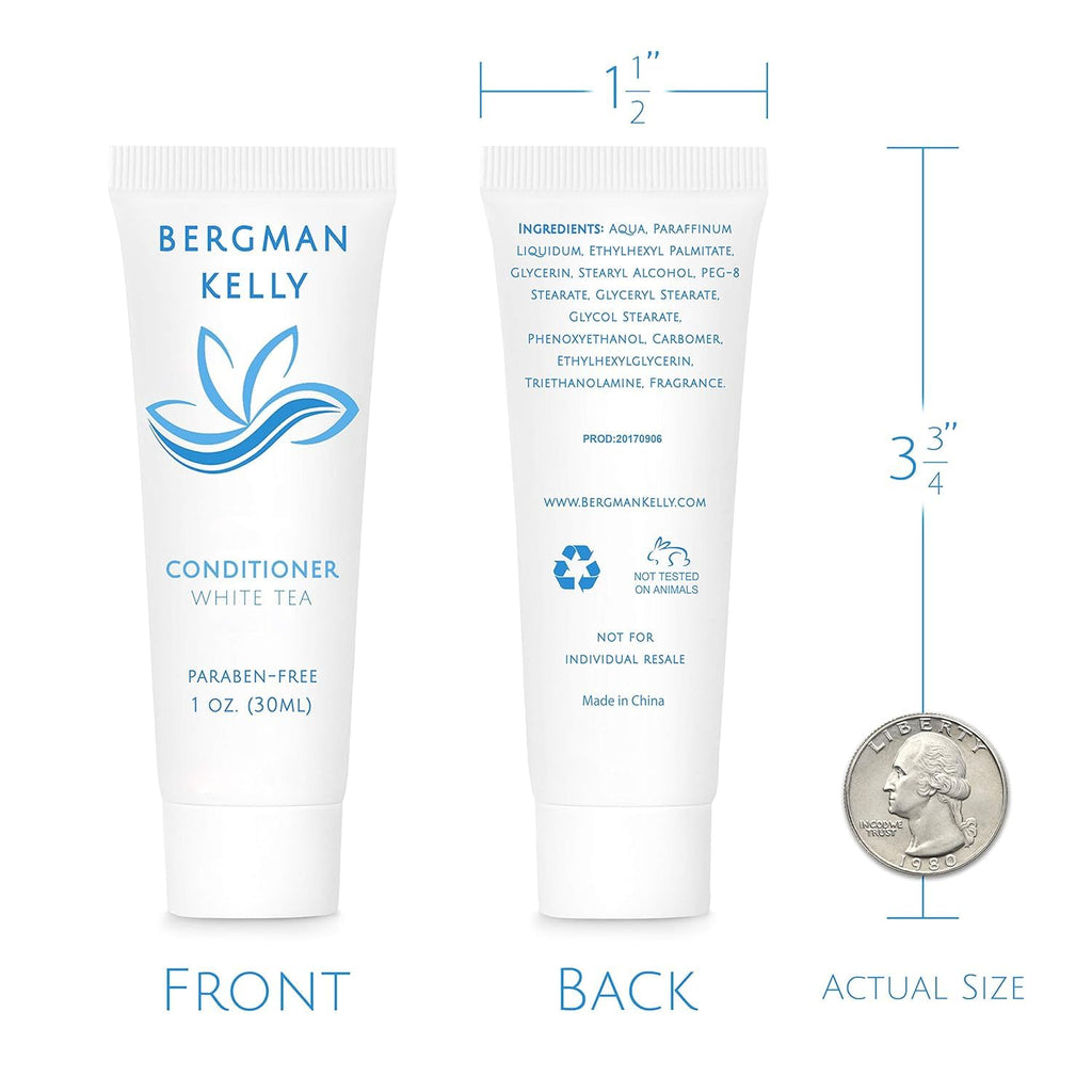 BERGMAN KELLY Hotel Conditioner – White Tea Scent, 1 oz, 200-Pack Travel Size Amenities