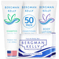 BERGMAN KELLY Hotel Toiletries Bundle – White Tea 1 oz, 200-Piece Bulk 4-Piece Set